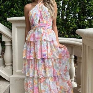 Floral Halter Maxi Dress